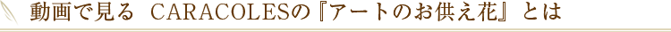 動画で見る CARACOLESの『アートのお供え花』とは